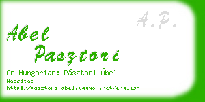 abel pasztori business card